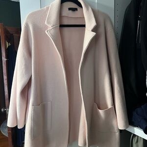 J. Crew Pale Pink Open-Front Sweater Coat